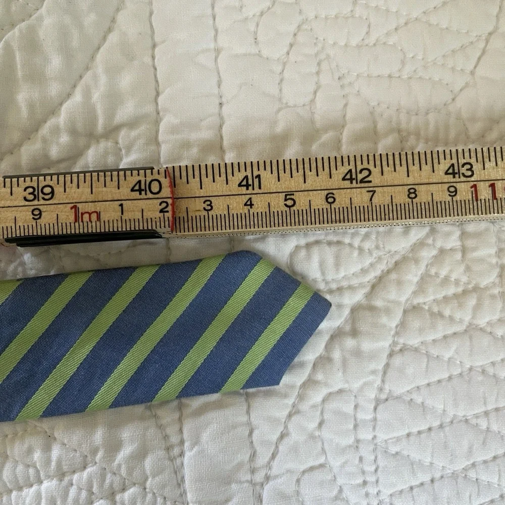 J Crew D Ring Green Blue Ribbon‎ Belt S/M 100% Cotton 42